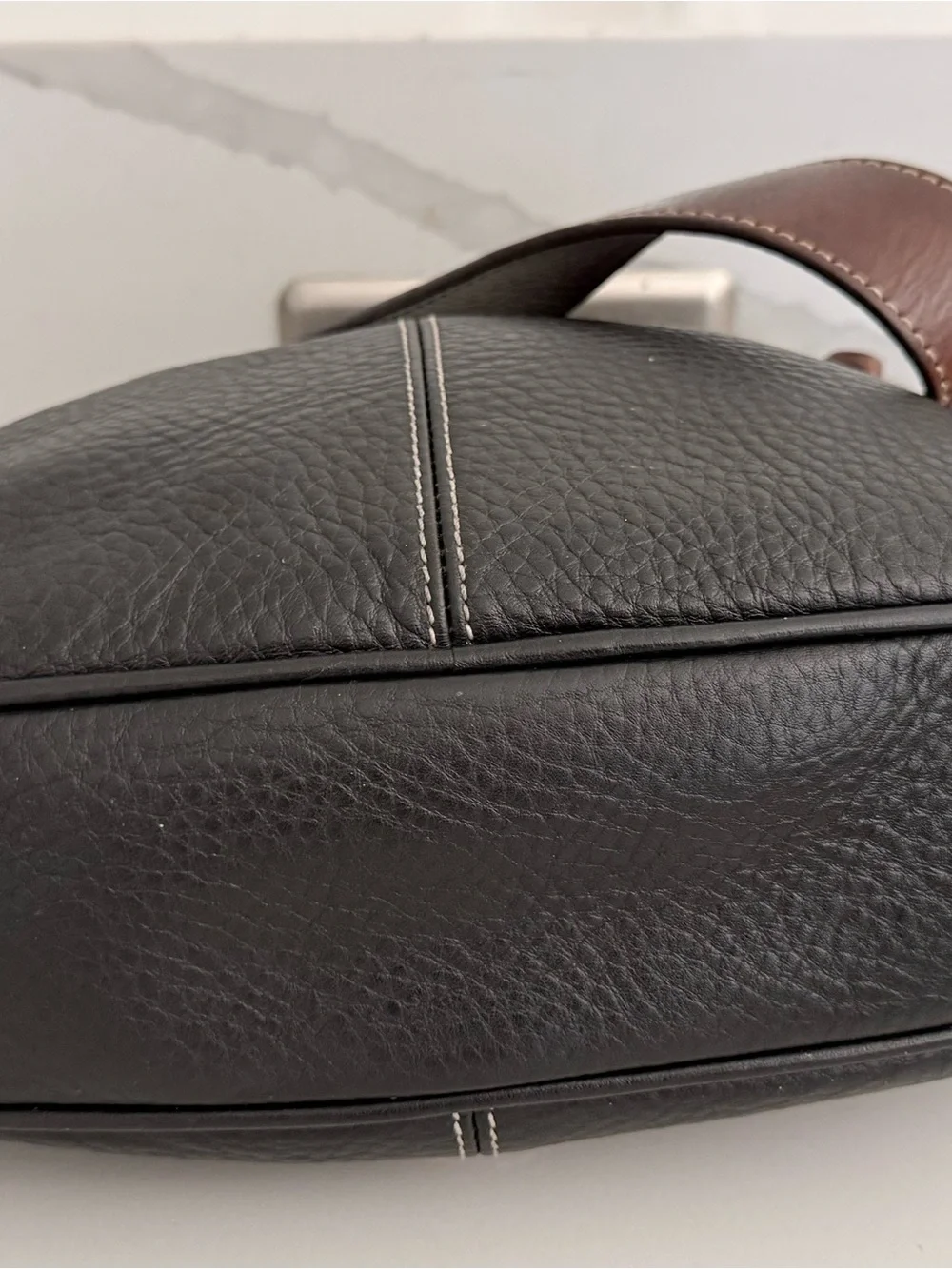 Dooney & Bourke Dark Brown Pebbled Leather Hobo